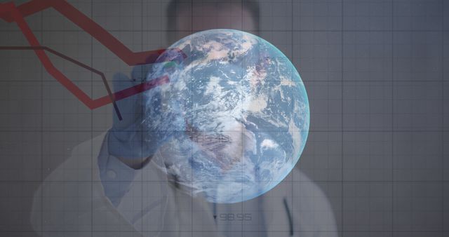 Doctor Analyzing Global Health Data with Digital Overlay - Download Free Stock Images Pikwizard.com