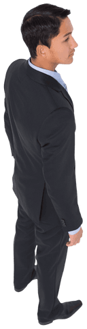 Professional Transparent Businessman Viewing Right