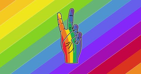 Rainbow Hand Sign Symbolizing Peace and LGBTQ Pride - Download Free Stock Images Pikwizard.com