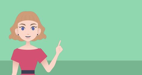 Businesswoman Illustration Pointing at Presentation Space - Download Free Stock Images Pikwizard.com