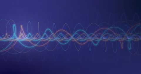 Colorful Waveforms on Blue Background - Download Free Stock Images Pikwizard.com