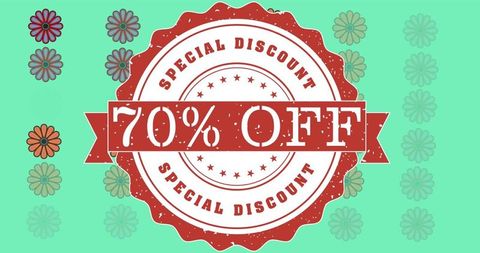 70 Percent Off Sale Discount with Floral Motif