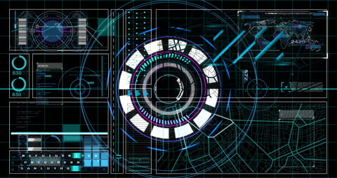 Futuristic Financial Data Processing Interface Overlay