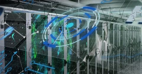 futuristic data center corridor with holographic technology - Download Free Stock Images Pikwizard.com