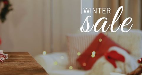 Winter Sale Banner with Cozy Christmas Room Background - Download Free Stock Images Pikwizard.com