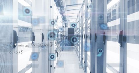 Conceptual Visualization of Digital Networking in Data Center - Download Free Stock Images Pikwizard.com