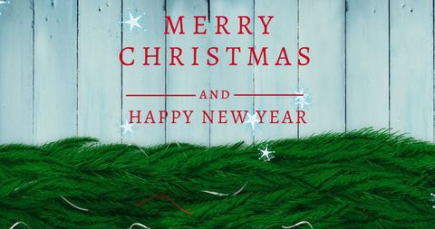 Festive Christmas and New Year Greeting with Fir Branches