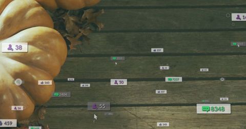 Social Media Engagement Concept with Pumpkins in Autumn Theme