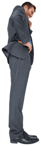 Happy Businessman Looking Pleased on Transparent Background