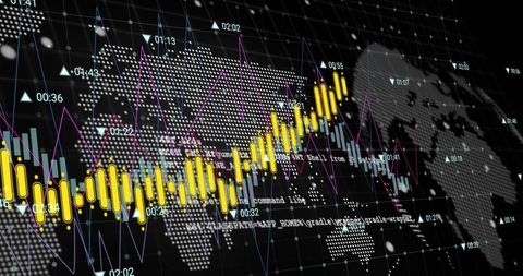 Global Financial Data Analytics with World Map Visualization - Download Free Stock Images Pikwizard.com