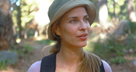 Peaceful Hiking Experience Woman Explorer