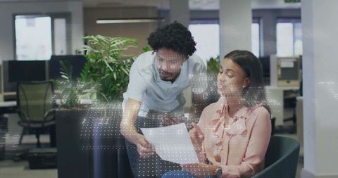 Collaboration in open office environment with digital data overlay