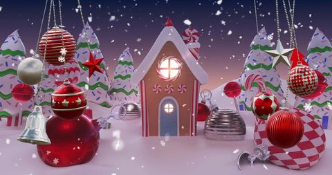 Magical Christmas Gingerbread House in Festive Snowy Forest - Download Free Stock Images Pikwizard.com