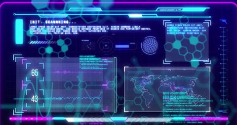 Futuristic Digital Interface with Chemical Formula and Data - Download Free Stock Images Pikwizard.com