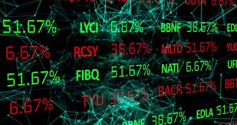 Digital Display of Stock Market Data with Plexus Network - Download Free Stock Images Pikwizard.com