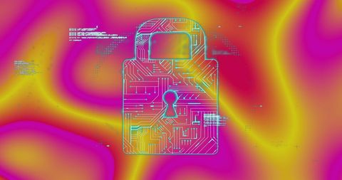 Digital Security Symbol with Vivid Gradient Background - Download Free Stock Images Pikwizard.com