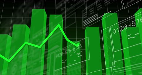Digital interface displaying statistical data trends