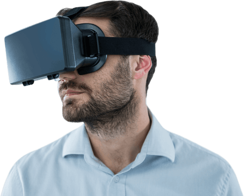 Bearded Man Using Virtual Reality Headset Transparent Background - Download Free Stock Videos Pikwizard.com