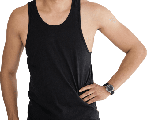 man in black tank top posing with hand on hip on transparent background - Download Free Stock Videos Pikwizard.com