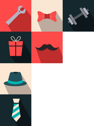 Flat design icons tools gifts fashion fitness transparent background