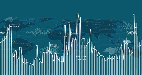 Global Data Processing over World Map for Business Insights - Download Free Stock Images Pikwizard.com