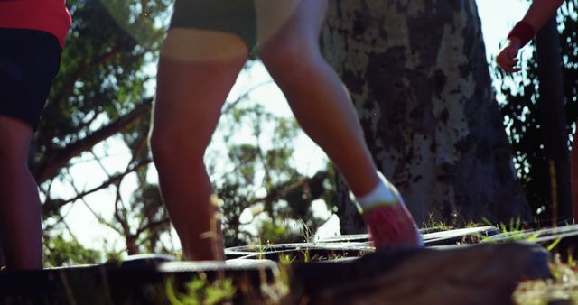 Participants Engaging in Outdoor Obstacle Course - Download Free Stock Images Pikwizard.com