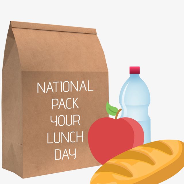 National Pack Your Lunch Day Brown Paper Bag with Food - Download Free Stock Templates Pikwizard.com