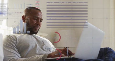 Remote Data Analysis on Sofa with Digital Chart Overlay