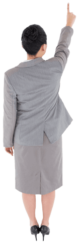 transparent image of businesswoman pointing upward back view - Download Free Stock Videos Pikwizard.com