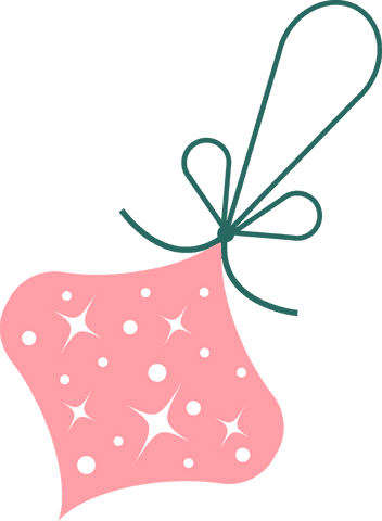 Pink decorative tag ornament with transparent background