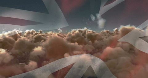 United Kingdom Flag Draped Over Stormy Clouds - Download Free Stock Images Pikwizard.com