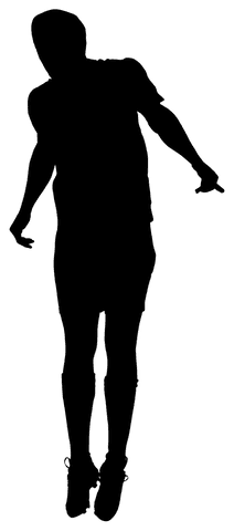 Transparent silhouette of male football player vector icon