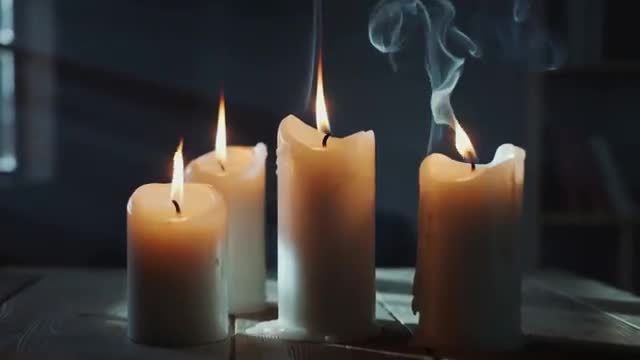 Flickering Candles Creating Tranquil Ambience