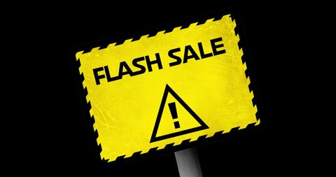 Attention-grabbing flash sale warning sign
