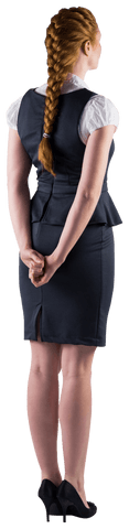 Businesswoman with Hands on Back Transparent Background