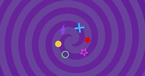 vibrant geometric shapes on purple swirl pattern - Download Free Stock Images Pikwizard.com