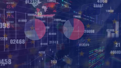 European Economy Animated Graphics with Data and Flags Integration