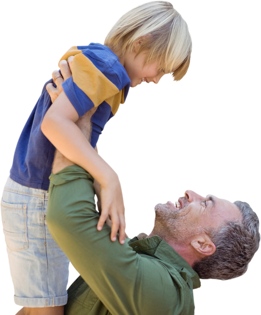 Transparent Background: Father Holding Son in Playful Pose - Download Free Stock Videos Pikwizard.com