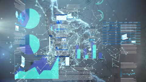 Digital Vortex of Data over DNA 3D Conceptual Animation