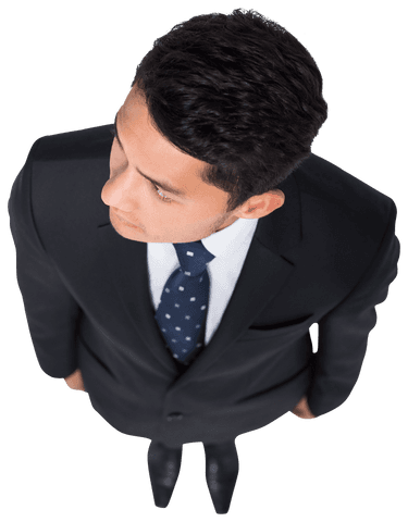 this depiction of a businessman wearing a suit stands out with its transparent background. perfect for business and office promotional materials, professional presentations, company websites, and advertisements requiring a corporate visual.