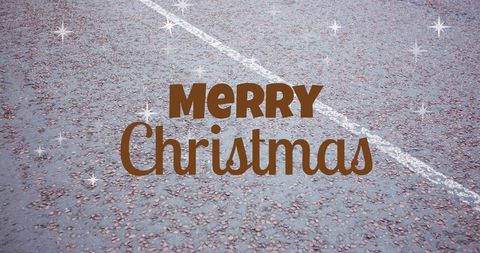 Festive Merry Christmas Text with Falling Stars