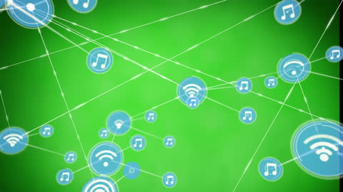 Conceptual Network Animation with Music and Wi-Fi Icons