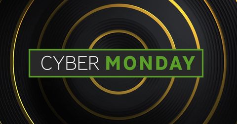 Cyber Monday Promo with Glossy Gold Black Texture - Download Free Stock Images Pikwizard.com