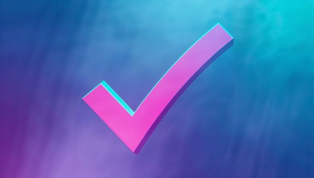 3D Check Mark in Vivid Digital Art Style