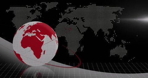 Global Connectivity with Rotating Globe and Digital Map Background - Download Free Stock Images Pikwizard.com