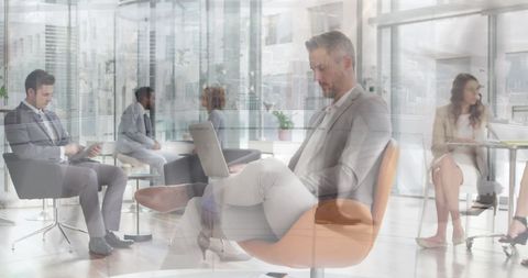 Busy Contemporary Urban Office: Active Team Collaboration - Download Free Stock Images Pikwizard.com