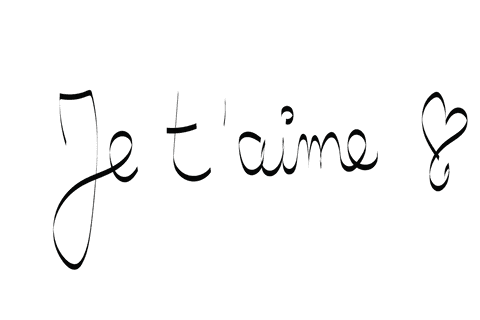 Je t'aime Text on Transparent Background Illustration