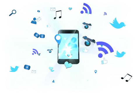 Digital Illustration of Smartphone with Media Icons on Transparent Background - Download Free Stock Videos Pikwizard.com