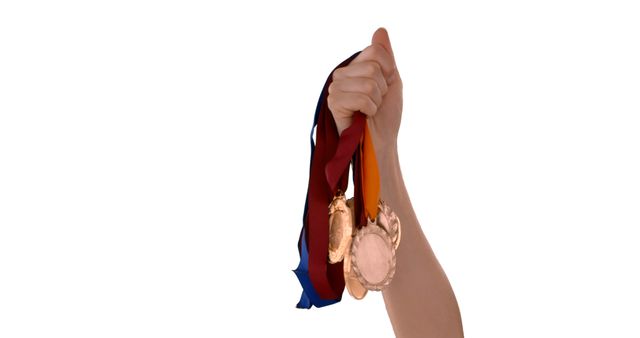 Hand Holding Gold, Silver, And Bronze Medals Celebrating Victory - Download Free Stock Images Pikwizard.com