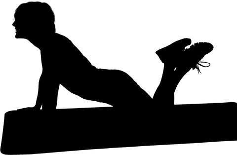 Full length transparent image of woman on exercise mat